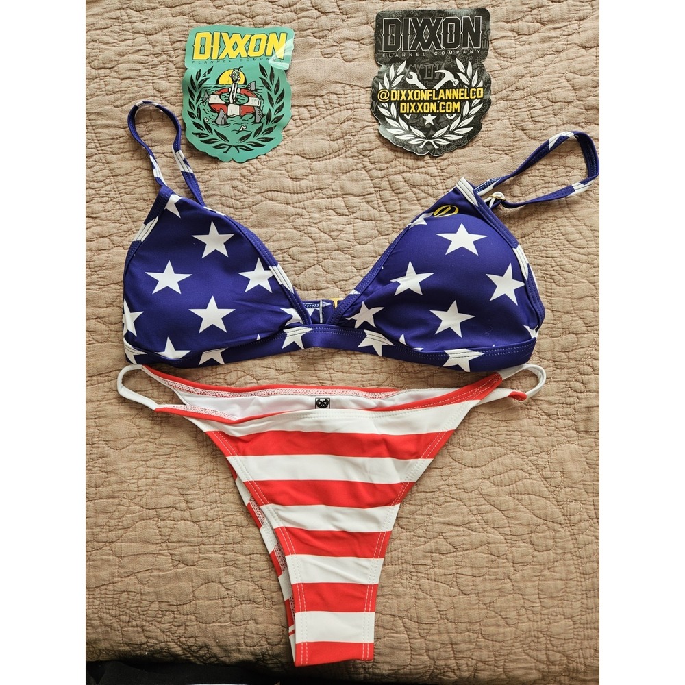 DIXXON Patriotic Stars & Stripes One-Piece Swimsuit - Blue, White, Red